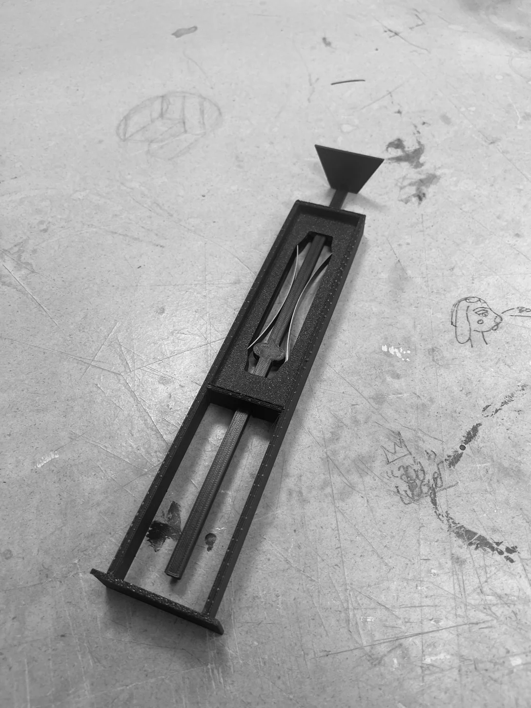 The 3D-printed handle mechanism piece