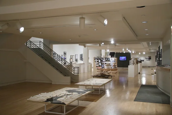 Carleton Art Gallery — main gallery with staircase to mezzanine