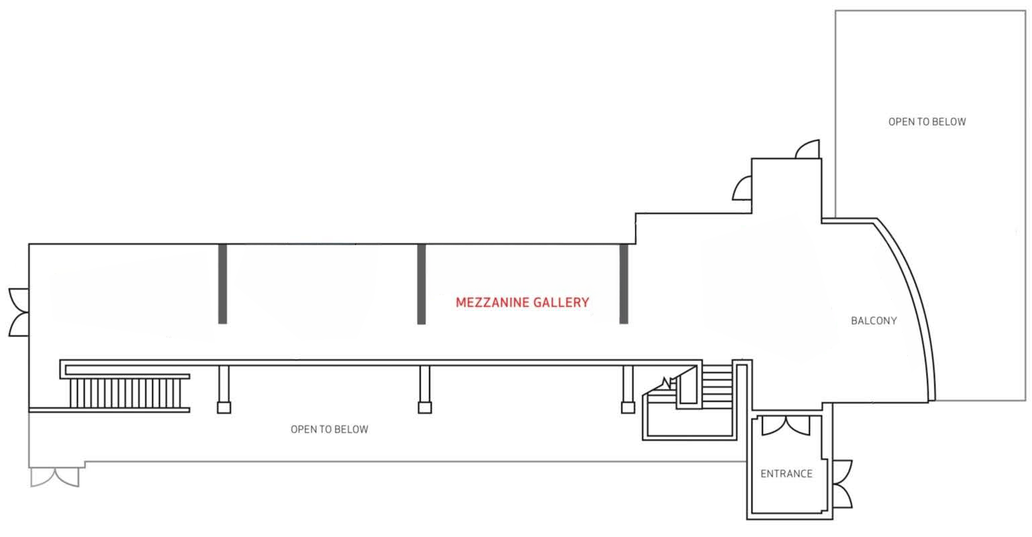 Mezzanine Gallery floor plan — upper level of the Carleton Art Gallery
