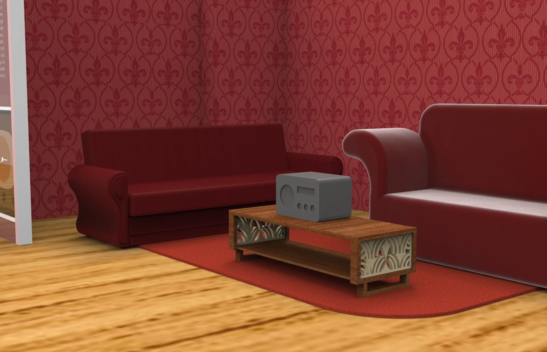 Red era period room rendering