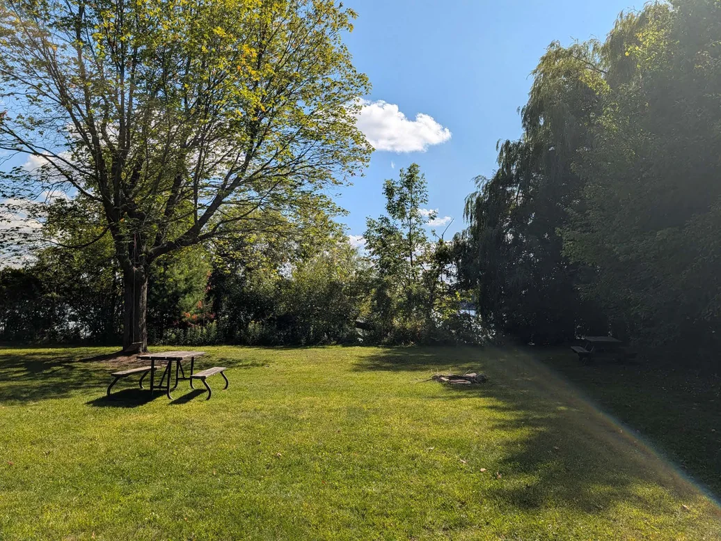 Open lawn and informal gathering area at Baxter Beach