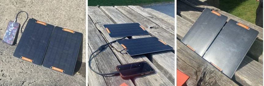Solar panel tested in three angled positions