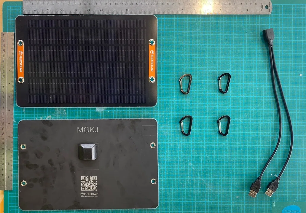 FLEXSOLAR 12W teardown — components laid out and examined