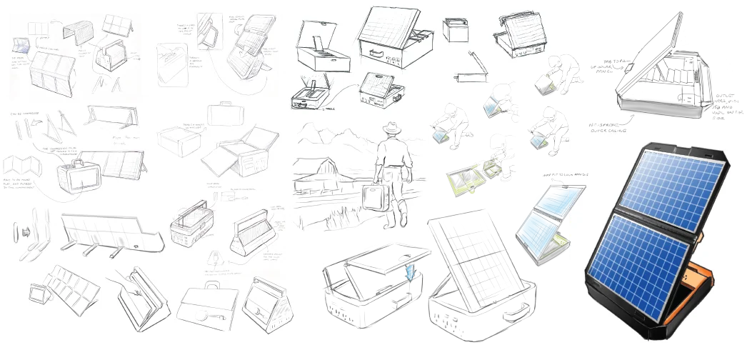 SolarLink ideation — sketches and early concept explorations
