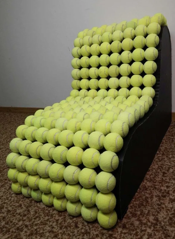 Tennis ball chair — front view